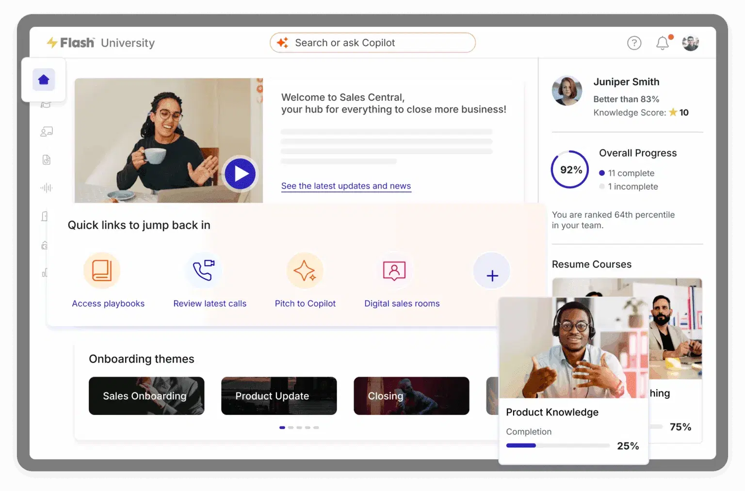 Upskill teams with personalized sales training